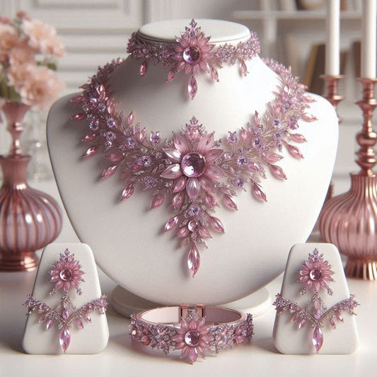 Super New Arrivals Flower Diamond Necklace Set