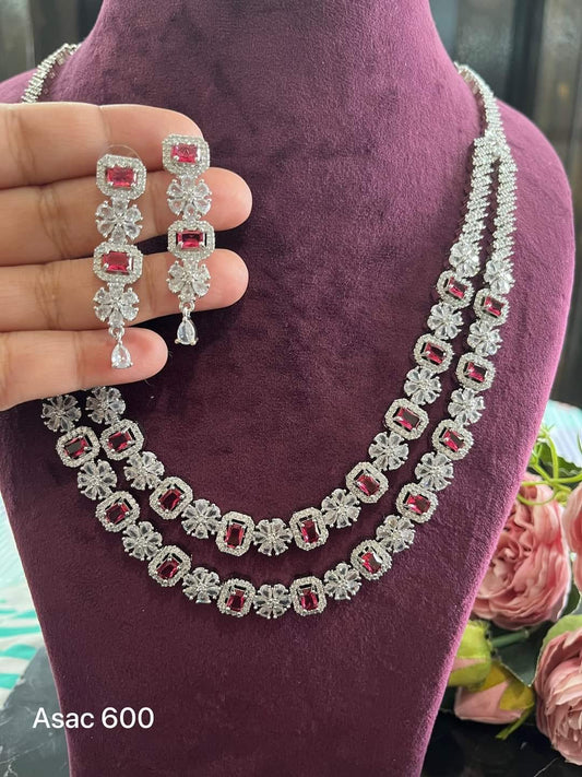 Shine Diamond With Necklace Set