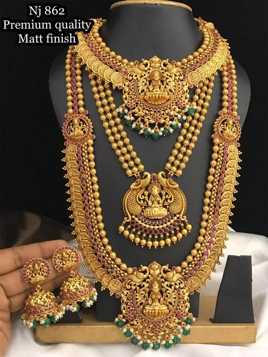 Sudha Jewellery Combo Matt Finished Necklace Set