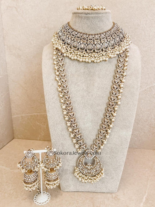 Rani Bridal Choker Necklace Set - Pearl